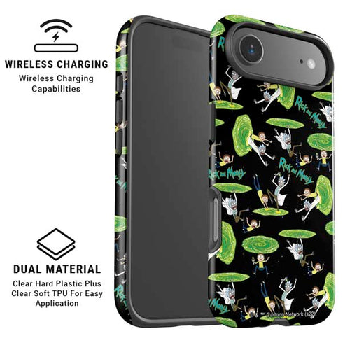 Adult Swim Rick and Morty Portal Pattern iPhone 17 Air Magsafe Impact Case