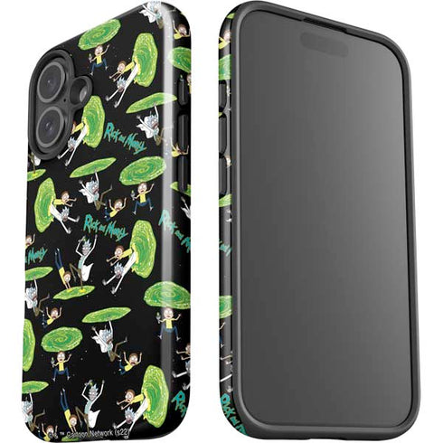 Adult Swim Rick and Morty Portal Pattern iPhone 17 Impact Case