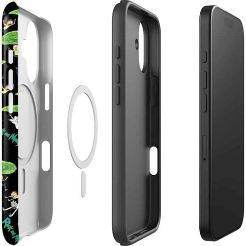 Adult Swim Rick and Morty Portal Pattern iPhone 17 Magsafe Impact Case