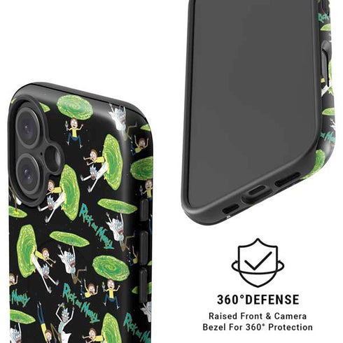 Adult Swim Rick and Morty Portal Pattern iPhone 17 Magsafe Impact Case