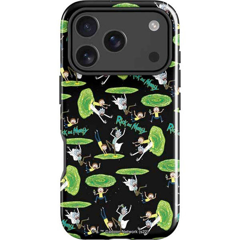 Adult Swim Rick and Morty Portal Pattern iPhone 17 Pro Impact Case