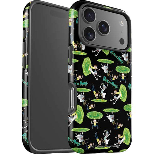 Adult Swim Rick and Morty Portal Pattern iPhone 17 Pro Impact Case
