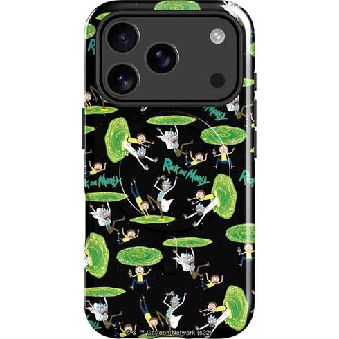 Adult Swim Rick and Morty Portal Pattern iPhone 17 Pro Magsafe Impact Case