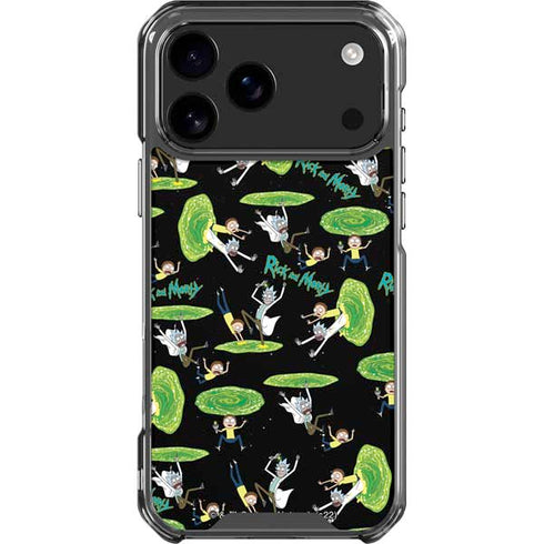 Adult Swim Rick and Morty Portal Pattern iPhone 17 Pro Max Clear Case