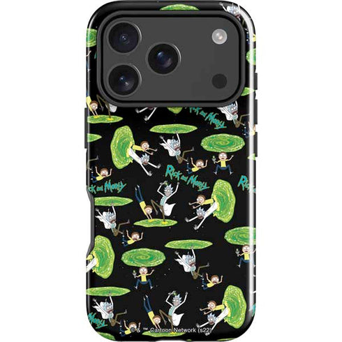 Adult Swim Rick and Morty Portal Pattern iPhone 17 Pro Max Impact Case