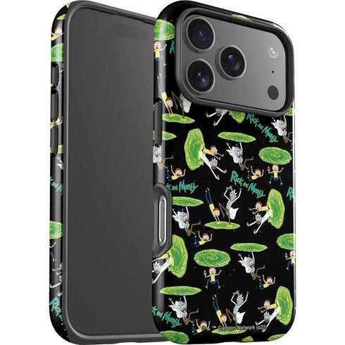 Adult Swim Rick and Morty Portal Pattern iPhone 17 Pro Max Impact Case