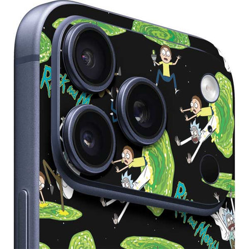 Adult Swim Rick and Morty Portal Pattern iPhone 17 Pro Skin