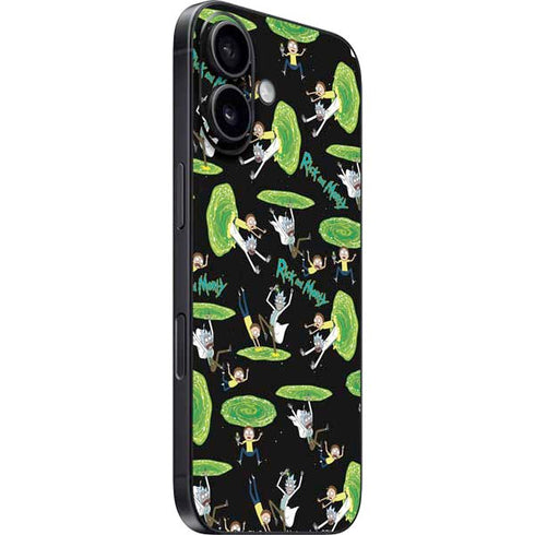 Adult Swim Rick and Morty Portal Pattern iPhone 17 Skin