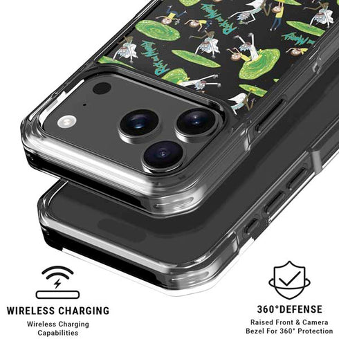 Adult Swim Rick and Morty Portal Pattern iPhone 18 Pro Clear Case