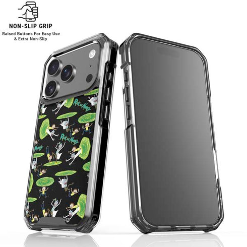 Adult Swim Rick and Morty Portal Pattern iPhone 18 Pro Clear Case