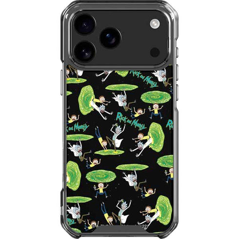 Adult Swim Rick and Morty Portal Pattern iPhone 18 Pro Max Clear Case