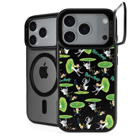 Adult Swim Rick and Morty Portal Pattern iPhone 18 Pro Max Kickstand Case