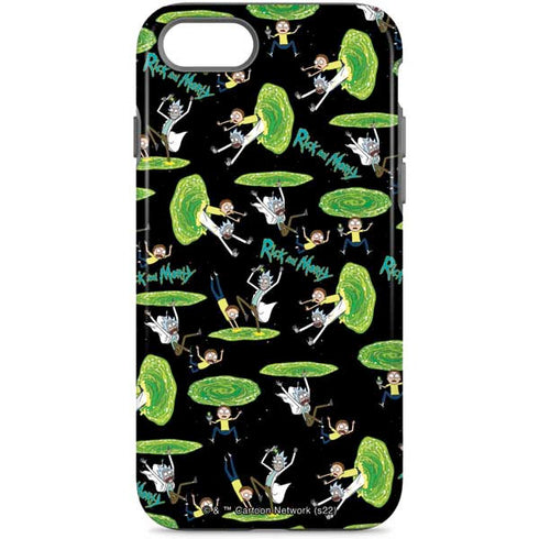 Adult Swim Rick and Morty Portal Pattern iPhone Cases