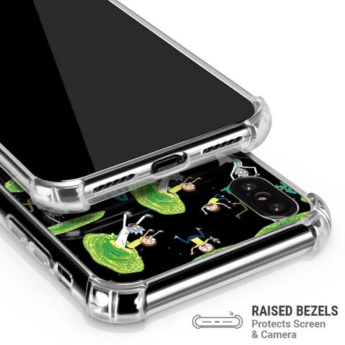 Adult Swim Rick and Morty Portal Pattern iPhone X/XS Clear Case