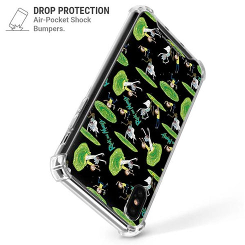 Adult Swim Rick and Morty Portal Pattern iPhone X/XS Clear Case