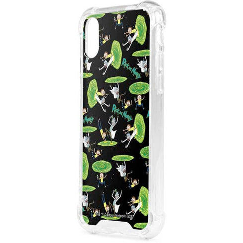 Adult Swim Rick and Morty Portal Pattern iPhone XS Clear Case