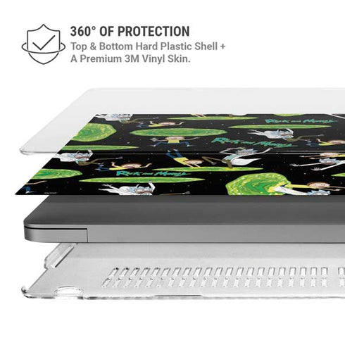 Adult Swim Rick and Morty Portal Pattern MacBook Cases