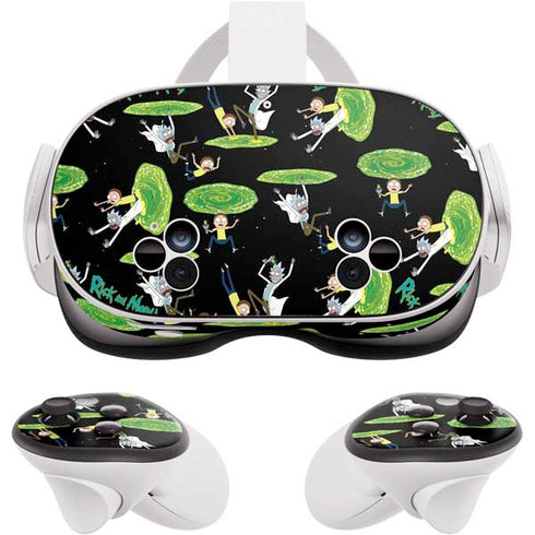 Adult Swim Rick and Morty Portal Pattern Meta Quest 3S Skin