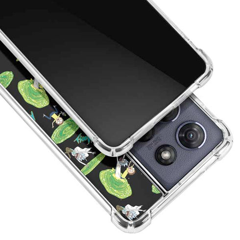 Adult Swim Rick and Morty Portal Pattern Moto G 5G (2025) Clear Case