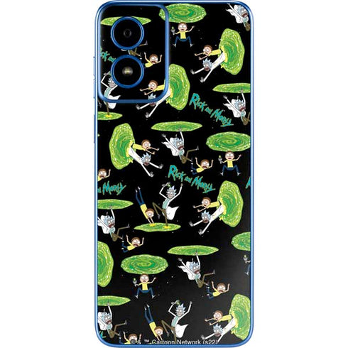 Adult Swim Rick and Morty Portal Pattern Moto G Play 4G (2024) Skin