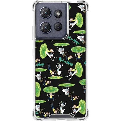 Adult Swim Rick and Morty Portal Pattern Moto G Play 5G (2025) Clear Case