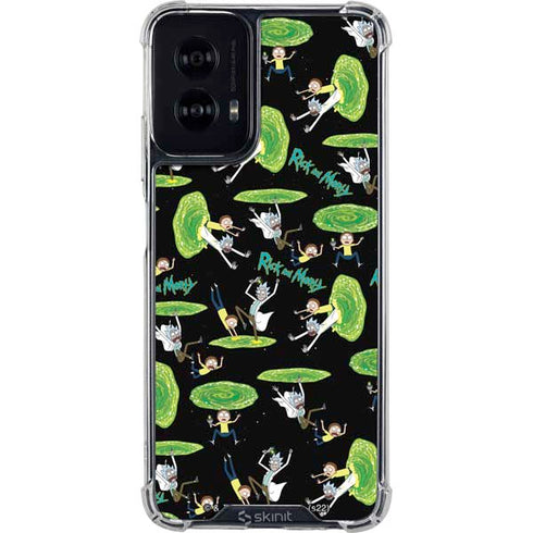 Adult Swim Rick and Morty Portal Pattern Moto G Power 5G (2024) Clear Case