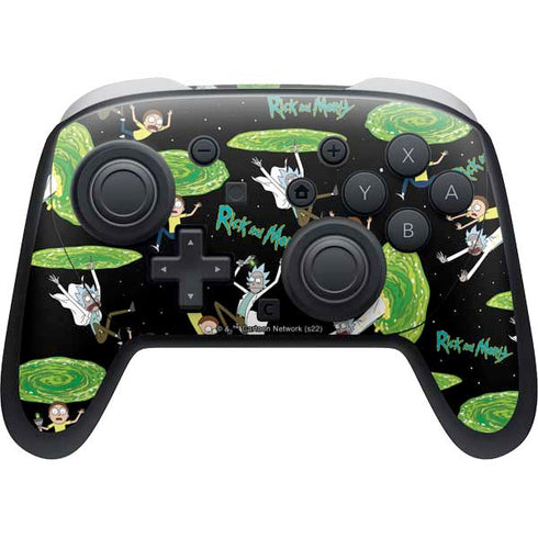 Adult Swim Rick and Morty Portal Pattern Nintendo Switch 2 (2025) Pro Controller Skin