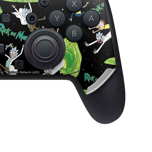 Adult Swim Rick and Morty Portal Pattern Nintendo Switch 2 (2025) Pro Controller Skin