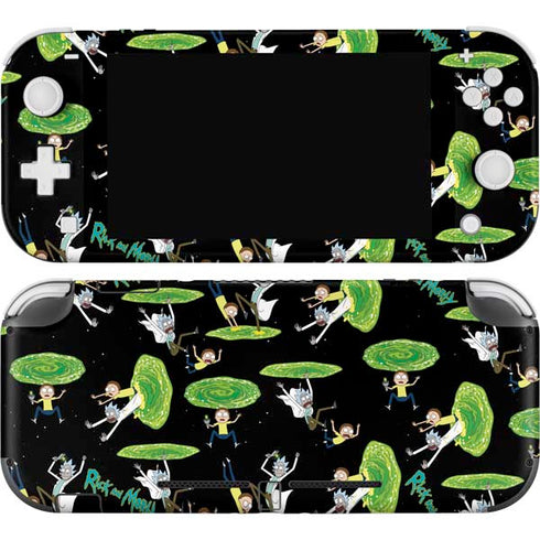 Adult Swim Rick and Morty Portal Pattern Nintendo Switch Lite Skin