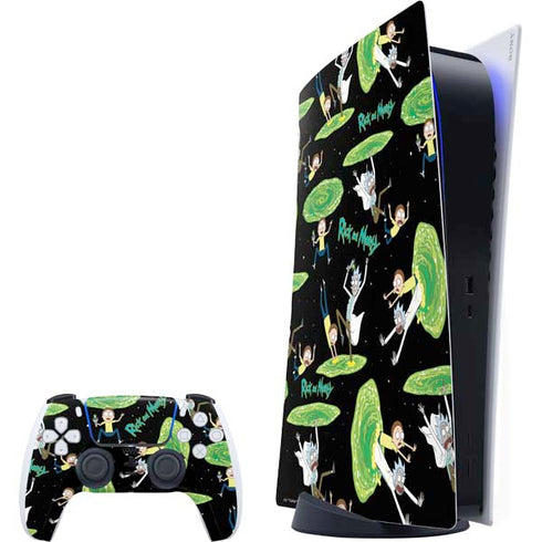 Adult Swim Rick and Morty Portal Pattern PlayStation PS5 Skins