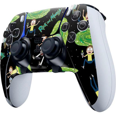 Adult Swim Rick and Morty Portal Pattern PS5 DualSense Edge Pro Controller Skin