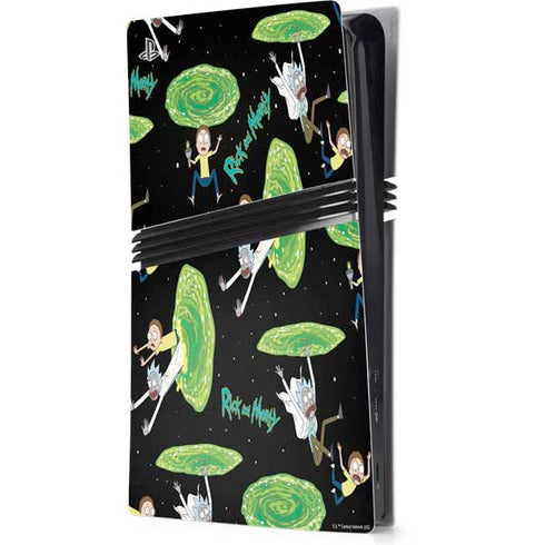 Adult Swim Rick and Morty Portal Pattern PS5 Pro Console Skin