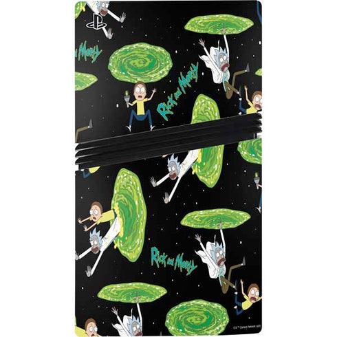 Adult Swim Rick and Morty Portal Pattern PS5 Pro Console Skin