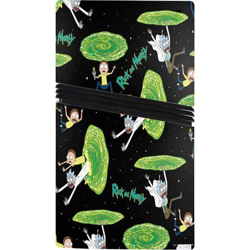 Adult Swim Rick and Morty Portal Pattern PS5 Pro Console Skin