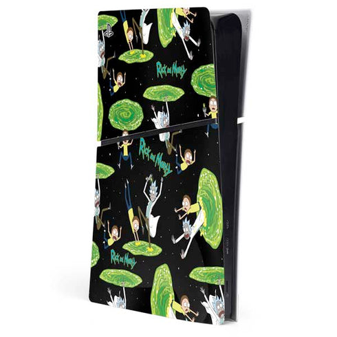 Adult Swim Rick and Morty Portal Pattern PlayStation PS5 Skins