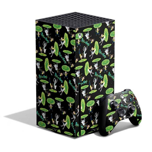 Adult Swim Rick and Morty Portal Pattern Xbox Series X Skins