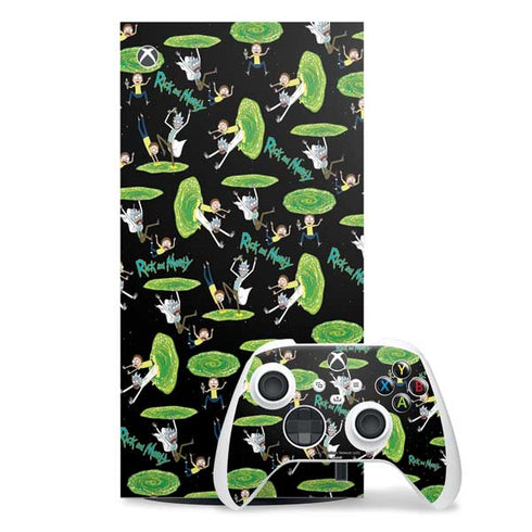 Adult Swim Rick and Morty Portal Pattern Xbox Series X Skins