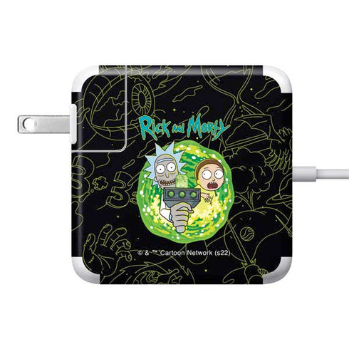 Adult Swim Rick and Morty Portal Travel 85W Power Adapter (15 and 17 inch MacBook Pro Charger) Skin