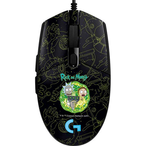 Adult Swim Rick and Morty Portal Travel G203 Prodigy RGB Wired Gaming Mouse Skin