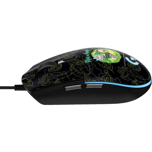 Adult Swim Rick and Morty Portal Travel G203 Prodigy RGB Wired Gaming Mouse Skin