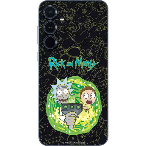 Adult Swim Rick and Morty Portal Travel Galaxy A35 5G Skin