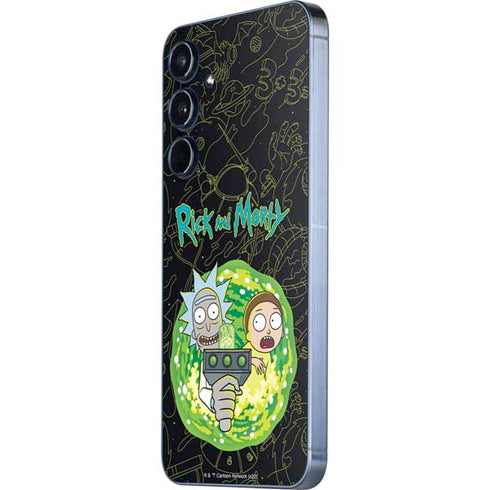 Adult Swim Rick and Morty Portal Travel Galaxy A35 5G Skin