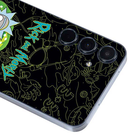 Adult Swim Rick and Morty Portal Travel Galaxy A35 5G Skin