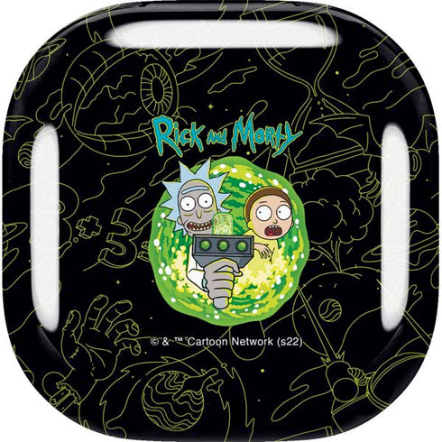 Adult Swim Rick and Morty Portal Travel Galaxy Buds Live Skin