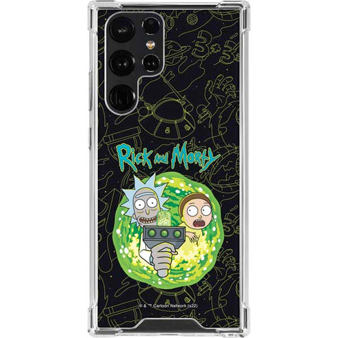 Adult Swim Rick and Morty Portal Travel Galaxy S23 Ultra Clear Case