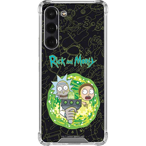 Adult Swim Rick and Morty Portal Travel Galaxy S24 FE Clear Case