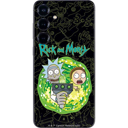 Adult Swim Rick and Morty Portal Travel Galaxy S25 Plus Skin