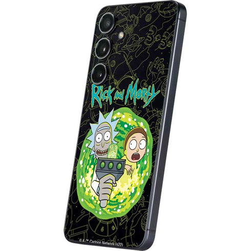 Adult Swim Rick and Morty Portal Travel Galaxy S25 Plus Skin