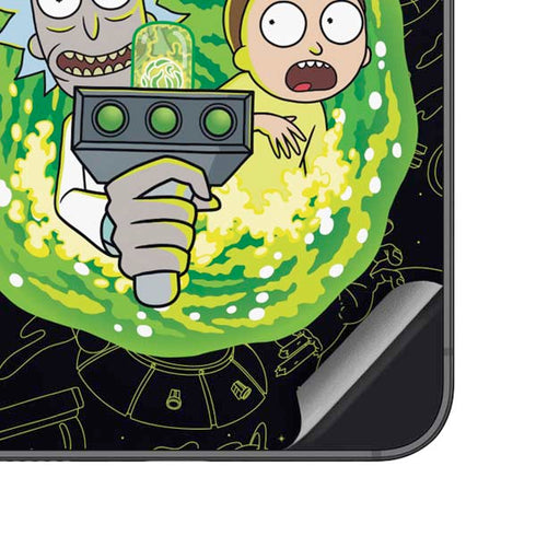 Adult Swim Rick and Morty Portal Travel Galaxy S25 Plus Skin