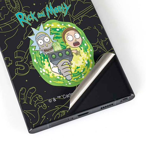 Adult Swim Rick and Morty Portal Travel Galaxy S25 Ultra Skin